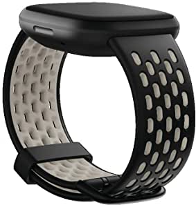 Versa 3/Sense,Sport Band,Black/LWhite,Sm
