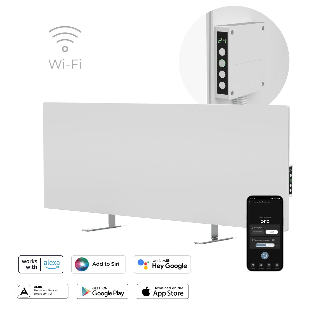 AENO Premium Eco Smart Heater with LED, white