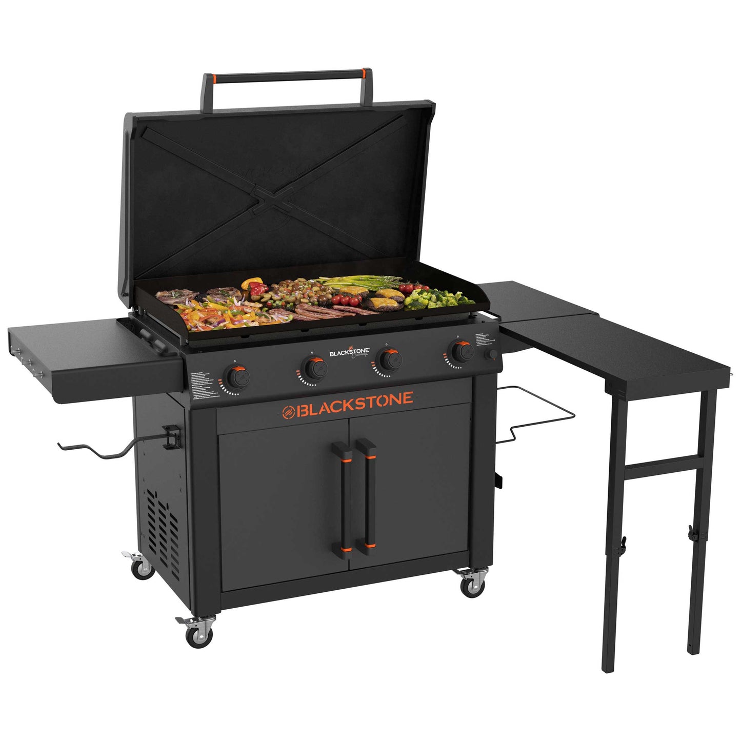 36in Culinary Griddle with Cabinet and Side Table BBQ.