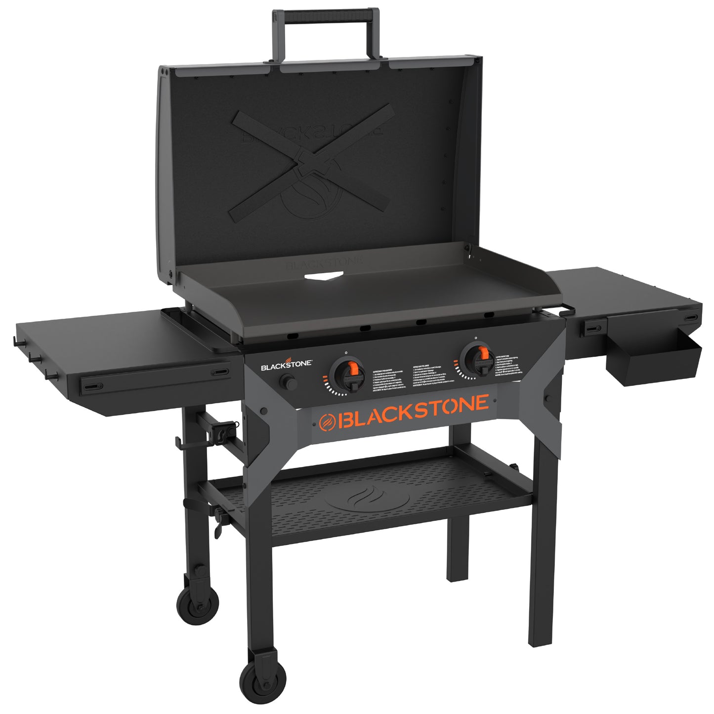 28inch Iron Forged Blackout Griddle Cooking Station with Hood BBQ.