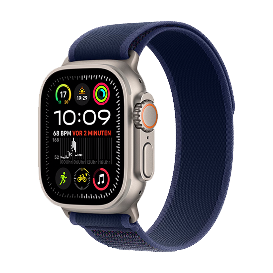 Watch Apple Watch Ultra 2 (2024) LTE 49mm Natural Titanium Case with Trail Loop S/M - Blue