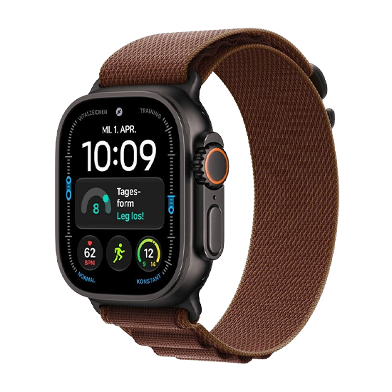 Watch Apple Watch Ultra 4 (2026) 5G 49mm Black Titanium Case with Burgundy Alpine Loop M - Black