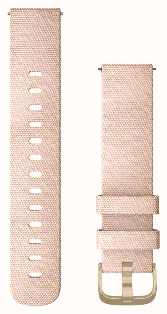 Garmin strap blush pink woven with light gold hardware Quick Release 20mm