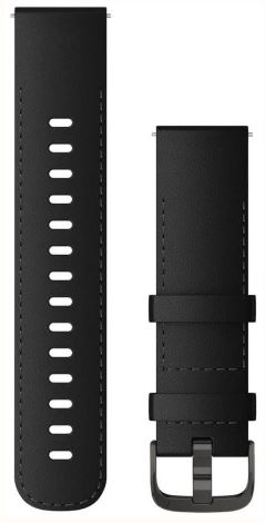 Quick Release Bands (22 mm), black Leather with slate Hardware