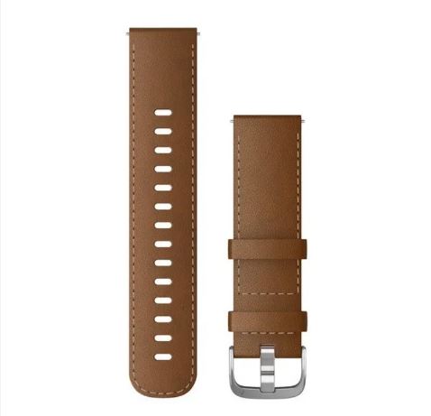Quick Release Bands (22 mm), brown Leather with silver Hardware