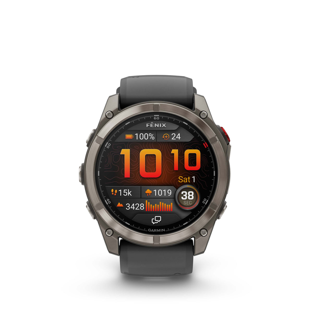 Garmin fenix 8 Pro – 47 mm, AMOLED, Carbon DLC Titanium w/ Black/Grey Band