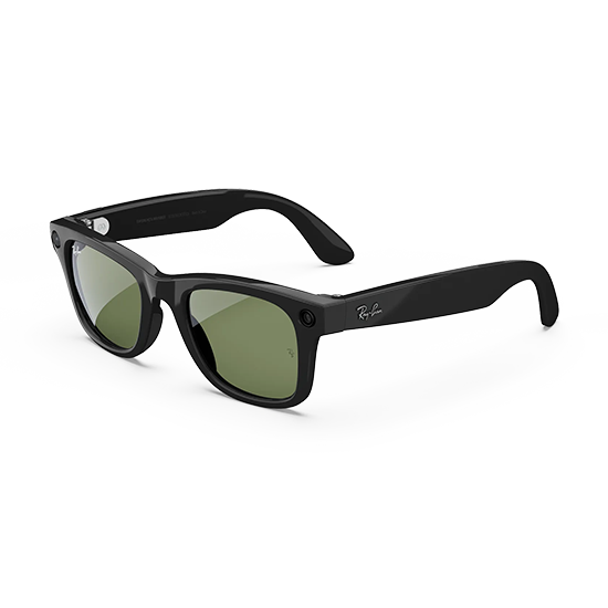 Ray-Ban Meta Wayfarer Gen1 AI Glasses - Matte Black/Clear to Graphite Green Transitions