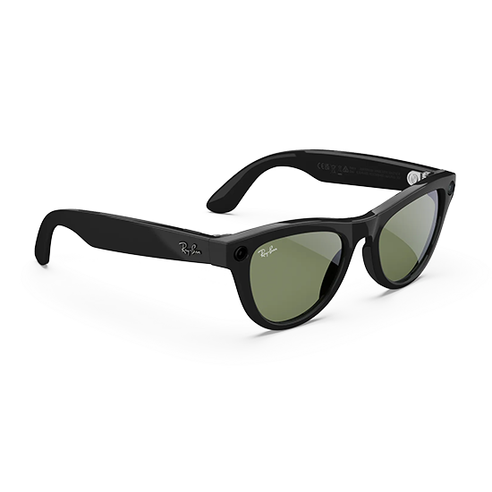 Ray-Ban Meta Wayfarer Gen1 AI Glasses - Shiny Black/Clear