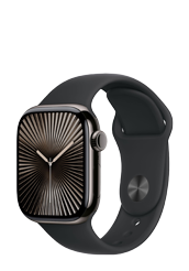 Apple Watch Series 10 GPS + Cellular Slate Titanium, Black Sport Band S/M, MWXG3QF/A, 42mm