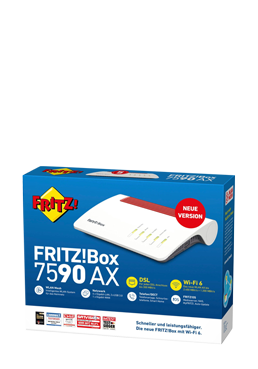 AVM FRITZ!BOX 7590 AX (Wi-Fi 6 DSL-Router ) Red White, 20002998