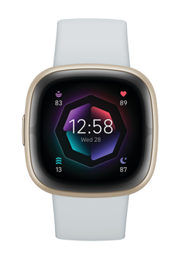 FitBit Sense 2 Blue Mist / Soft Gold, Intelligente Uhr mit Armband