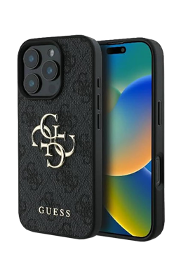 GUESS Hard Cover 4G Big Metal Logo Grey, fr Apple iPhone 16 Pro, GUHCP16L4GMGGR