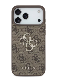 GUESS Hard Cover 4G Big Metal Logo Brown, fr Apple iPhone 17 Pro Max, GUHCP17X4GMGBR
