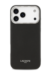 Lacoste Hard Cover PU Leather Champs Elysees MagSafe Black, for iPhone 17 Pro Max, LCHMP17XPCESK