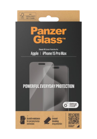 PanzerGlass Screen Protector Glass Classic Fit Transparent, fr Apple iPhone 15 Pro Max