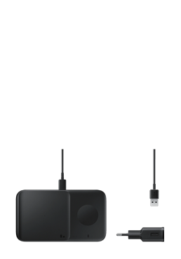 Samsung Wireless Charger Duo 15W inkl. Adapter u. Kabel Black, EP-P5400TB, Retail