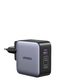 UGREEN 65W Fast Wall Charger, USB-A & 2 x USB-C Black