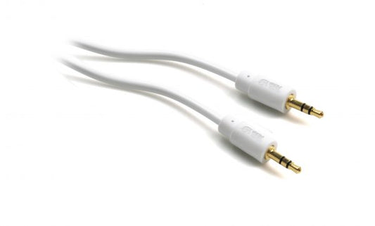 3498 -Audio Cable 3.5mm Jack Stereo plug Wht L0.3M