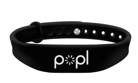 Black silicone Popl wristband