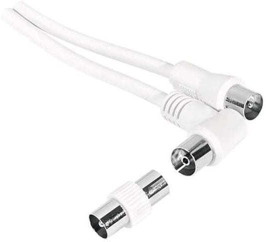 Antenna cable 9,5 mm male to 9,5 mm female, white