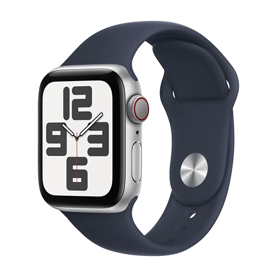 Watch Apple Watch SE (2023) LTE 40mm Silver Aluminium Case with Sport Band S/M - Storm Blue