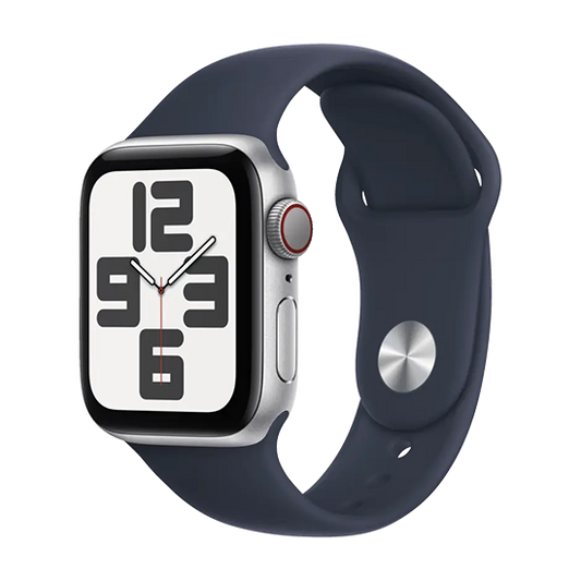 Watch Apple Watch SE (2023) LTE 40mm Silver Aluminium Case with Sport Band S/M - Storm Blue