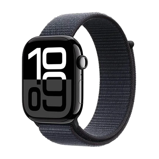 Watch Apple Watch Series 10 GPS + Cellular 46mm Jet Black Aluminium Case with Sport Loop - Black