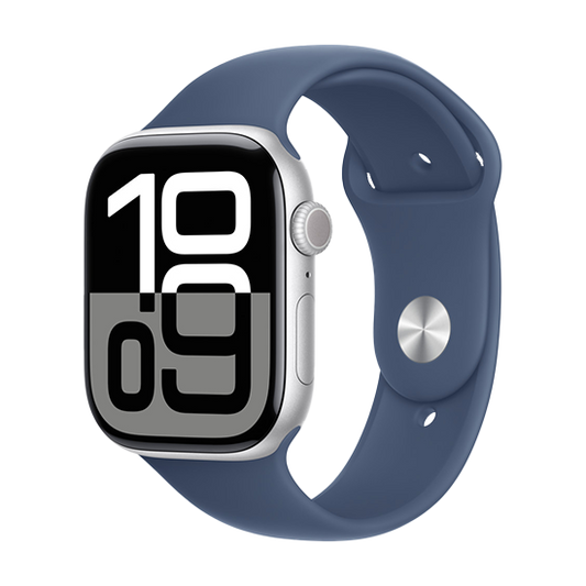 Watch Apple Watch Series 10 GPS 46mm Silver Aluminium Case with Sport Band M/L - Denim