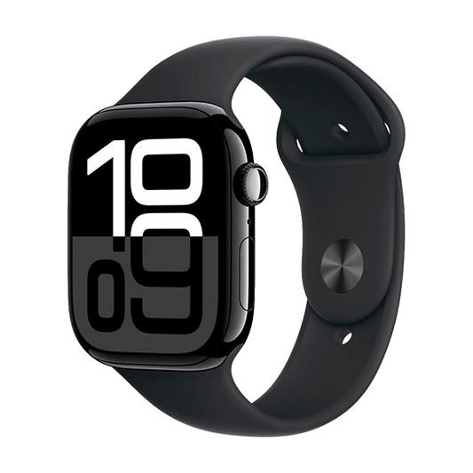 Watch Apple Watch Series 10 GPS 46mm Jet Black Aluminium Case with Black Sport Band S/M - Black
