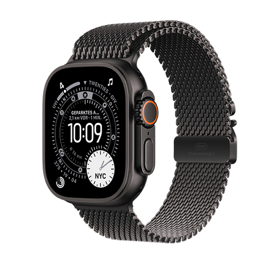 Watch Apple Watch Ultra 3 (2025) 5G 49mm Black Titanium Case with Black Titanium Milanese Loop L - Black