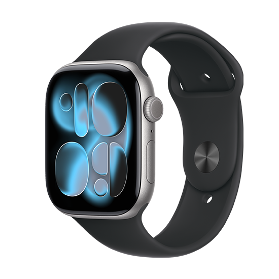 Watch Apple Watch Series 11 (2025) GPS 46mm Space Grey Aluminium Case with Sport Band M/L - Black