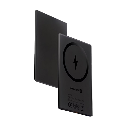 Evelatus 3000mAh Powerbank Super Slim (6.5mm) With Wireless Charging - Black