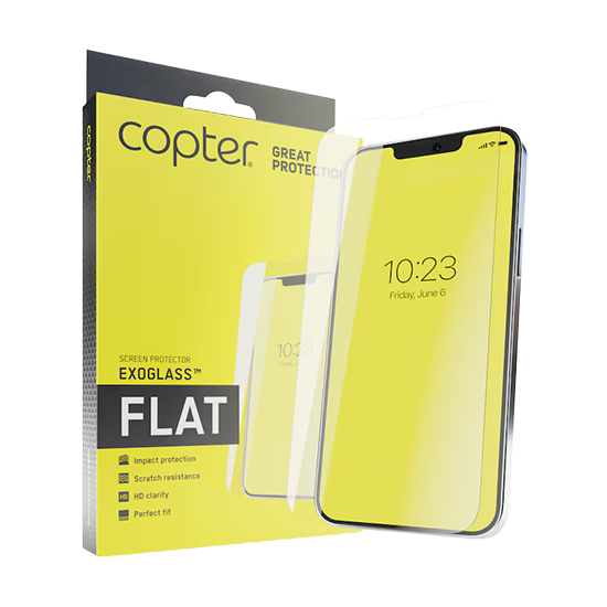 Copter Sweden Screen Protector Exoglass Flat for iPhone 15 / 15 Pro / 16