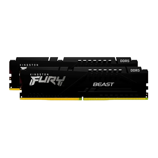 DIMM Kingston FURY DIMM 64 GB DDR5-6000 (2x 32 GB) Dual-Kit, Arbeitsspeicher (schwarz, KF560C30BBEK2-64, Fury Beast, INTEL XMP, AMD EXPO)