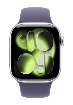 Apple Watch Series 11 GPS Silver Aluminium, Purple Fog Sport Band M/L, MEVA4ZR/A, 46 mm