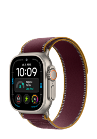 Apple Watch Ultra 4 GPS + Cellular Black Titanium, Burgundy Trail Loop, M/L, 49mm