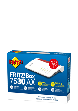 AVM FRITZ!BOX 7530 AX WI-FI 6 DSL-Router Red White, 20002930