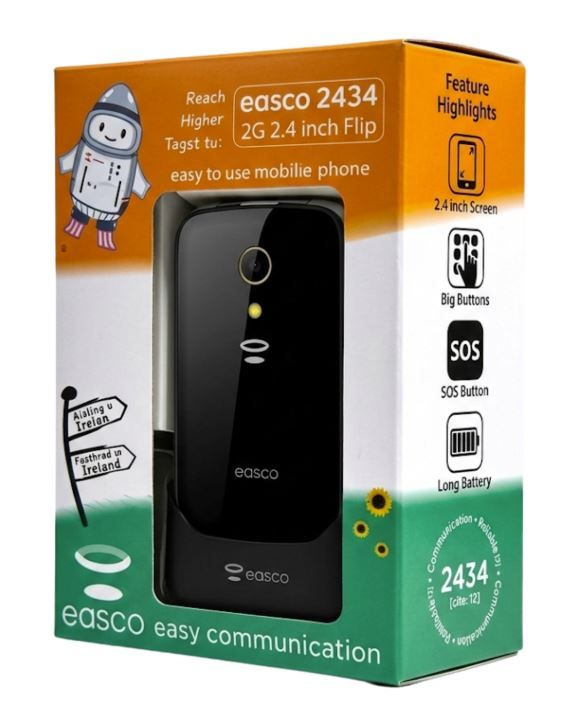 Easco 2434 Flip Phone with Charging Cradle
