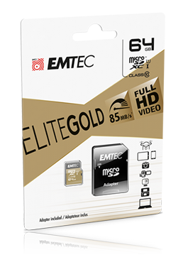 EMTEC MicroSDXC 64GB, Speicherkarte, UHS1 U1 EliteGold