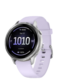 Garmin VENU 4 GPS-Fitness-Smartwatch, 41mm Silver - Periwinkle, 010-03013-01