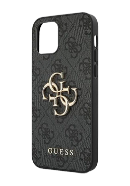 GUESS Hard Cover 4G Big Metal Logo Grey, fr Apple iPhone 12 / 12 Pro, GUHCP12M4GMGGR