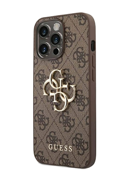 GUESS Hard Cover 4G Metal Logo Brown, fr iPhone 14 Pro, GUHCP14L4GMGBR