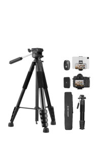 K&F Concept Compact Camera Tripod for DSLR Camera and Phone Black