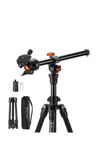 K&F Concept Kamerastativ Black, mit Auslegearm, 195cm