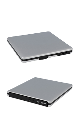 Networx Externer DVD Brenner USB-A/USB-C Silver