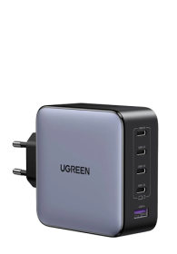 UGREEN 100W GaN Tech Fast Wall Charger, 1x USB-A & 4x USB-C Black, 5-in-1