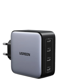 UGREEN 100W GaN Tech Fast Wall Charger, 4x USB-C Black, 4-in-1